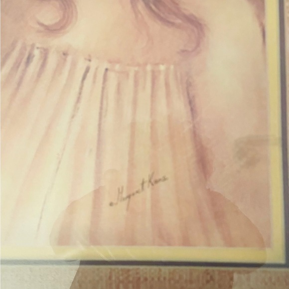 A Little Kiss Nicely Framed Print by Margaret Kane Boy Kissing Girl MCM Big Eyes - Picture 5 of 6